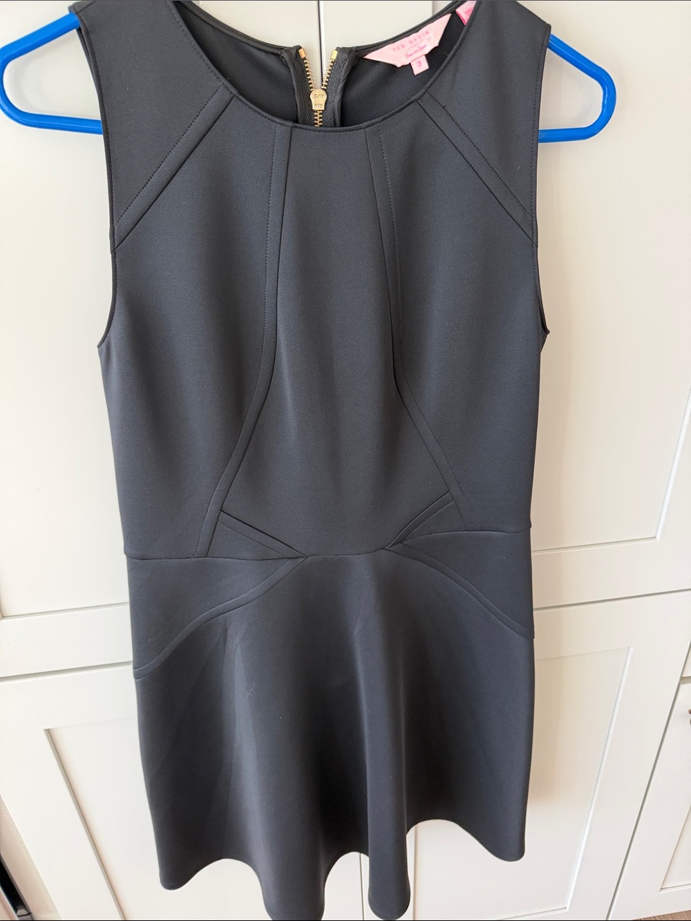 Ted Baker Black Sleeveless Fit-and-Flare Dress US sz 8